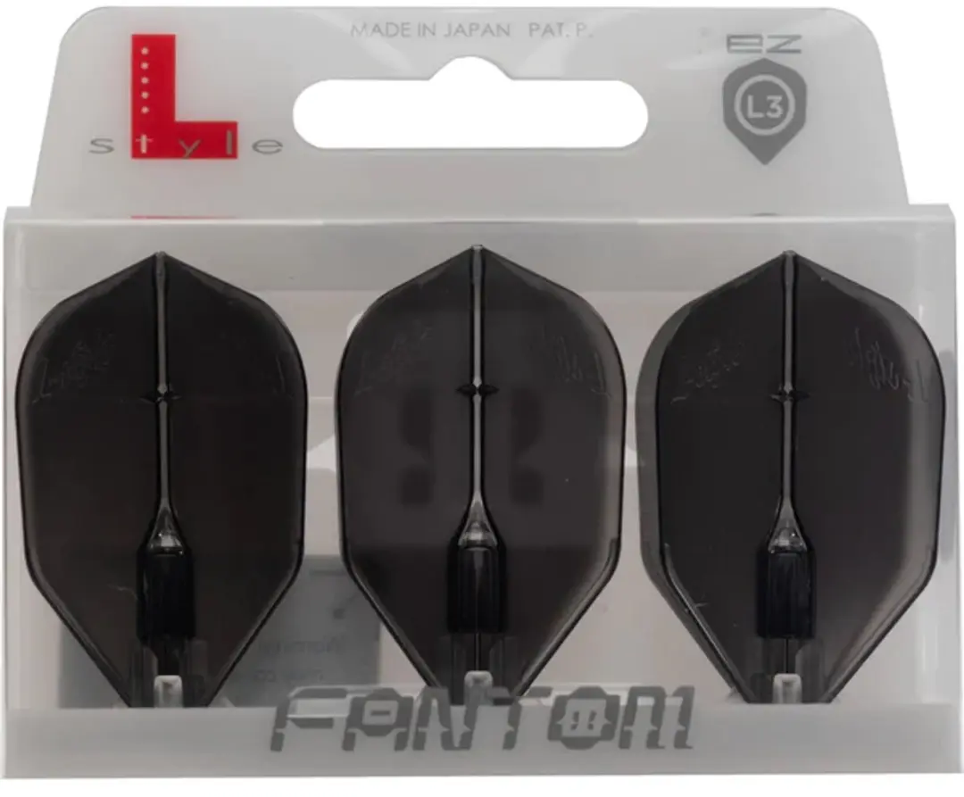 L-Style Fantom EZ L3 Shape Dartvleugels - Transparant/Zwart - 3 Stuks