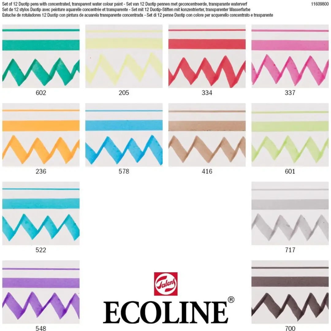 Ecoline Duotip Marker Set 12 Kleuren