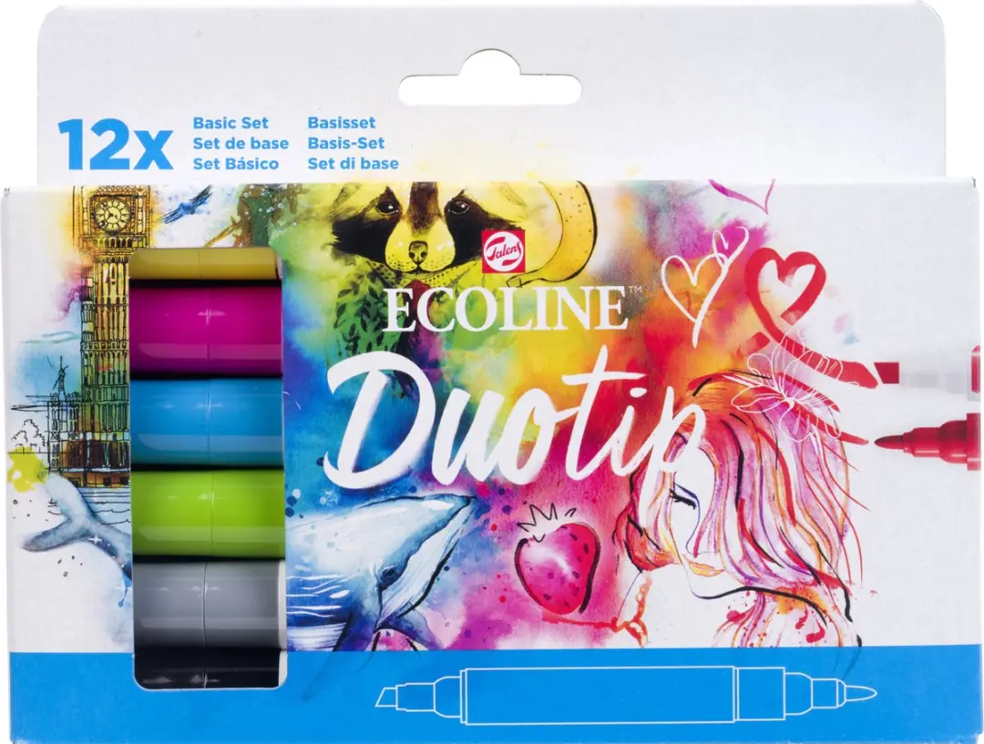 Ecoline Duotip Marker Set 12 Kleuren