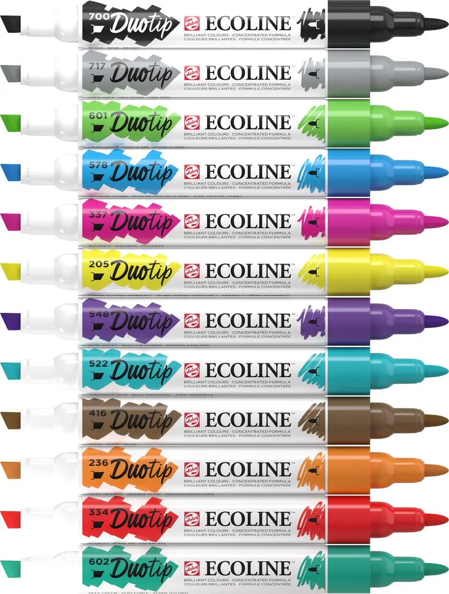 Ecoline Duotip Marker Set 12 Kleuren