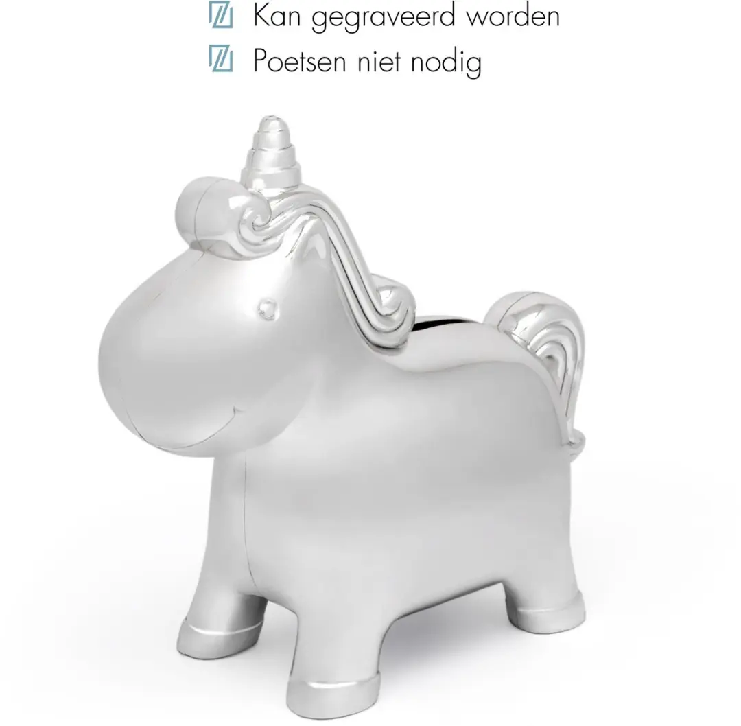 Zilverstad Spaarpot Unicorn - Verzilverd
