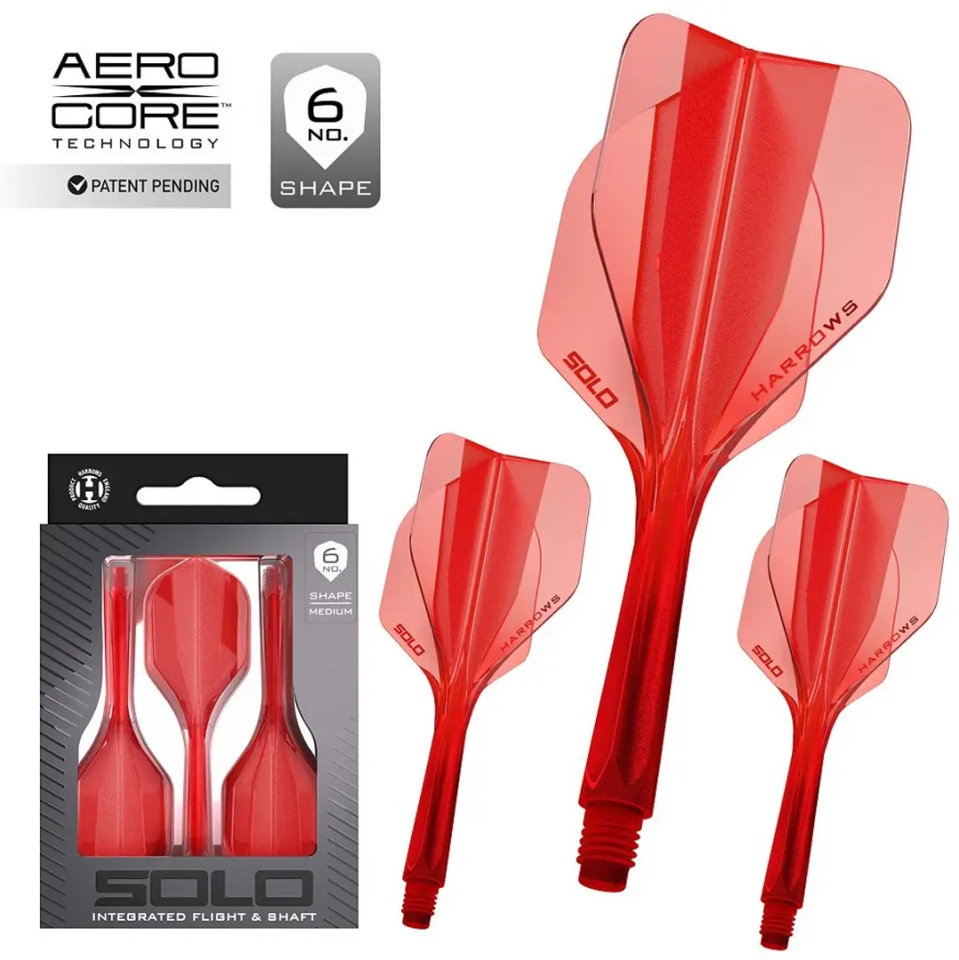 Harrows Solo Red NO6 Dart Flights