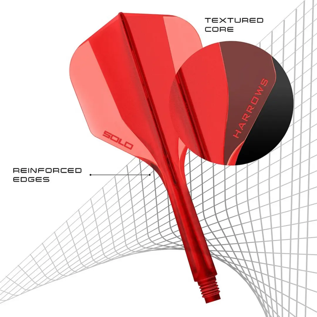 Harrows Solo Red NO6 Dart Flights - 3 Stuks