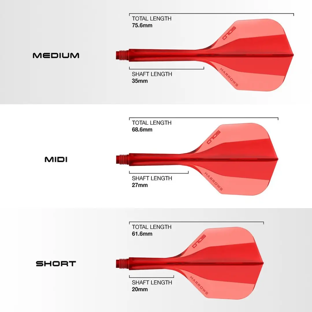 Harrows Solo Red NO6 Dart Flights - 3 Stuks
