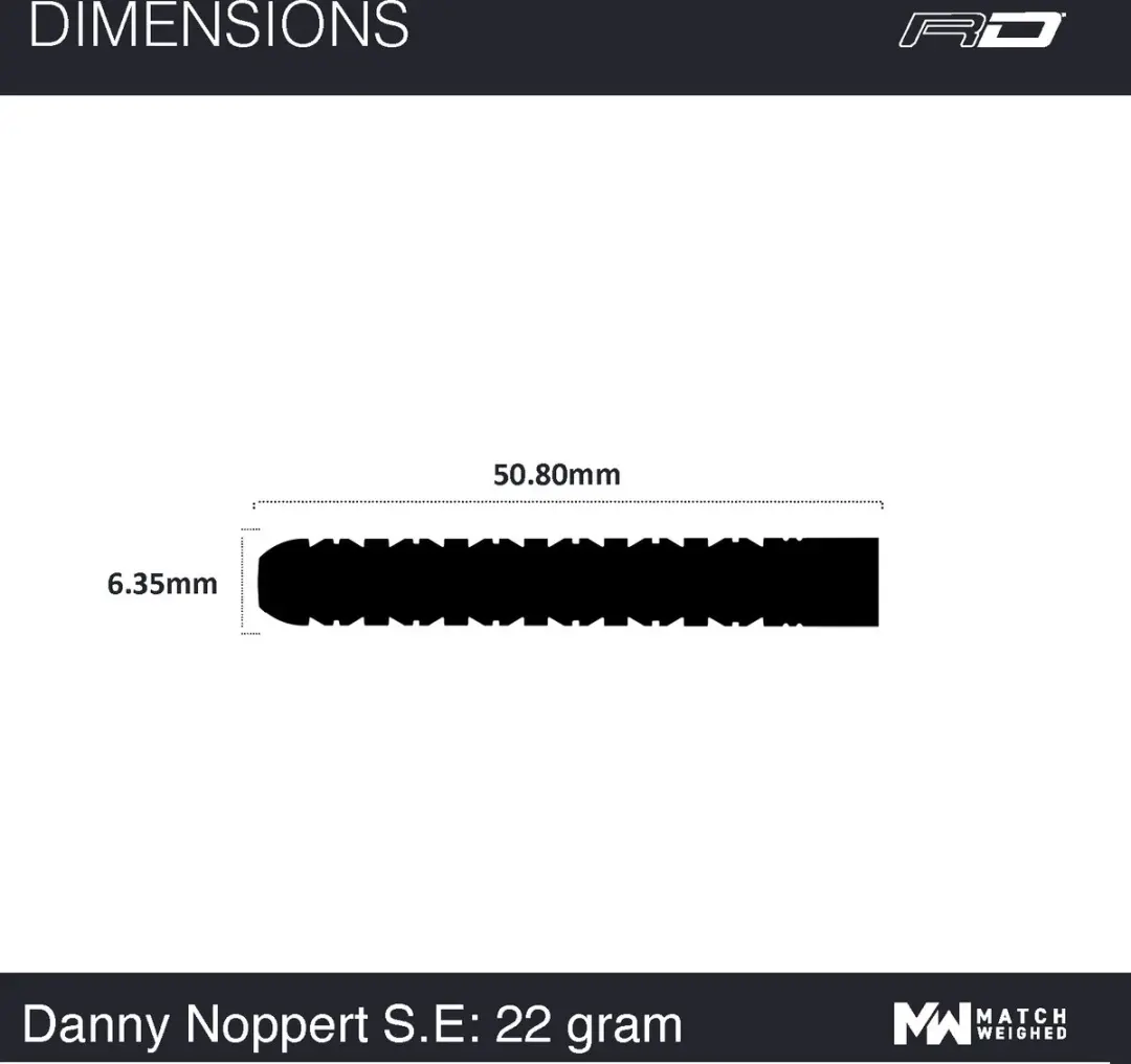 Winmau Danny Noppert Freeze Edition Dartpijlen - 3 Stuks - Wit/Zwart