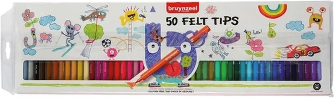 Kangaro Schetsboek A4 80 Vel - Zwart - 50 Viltstiften