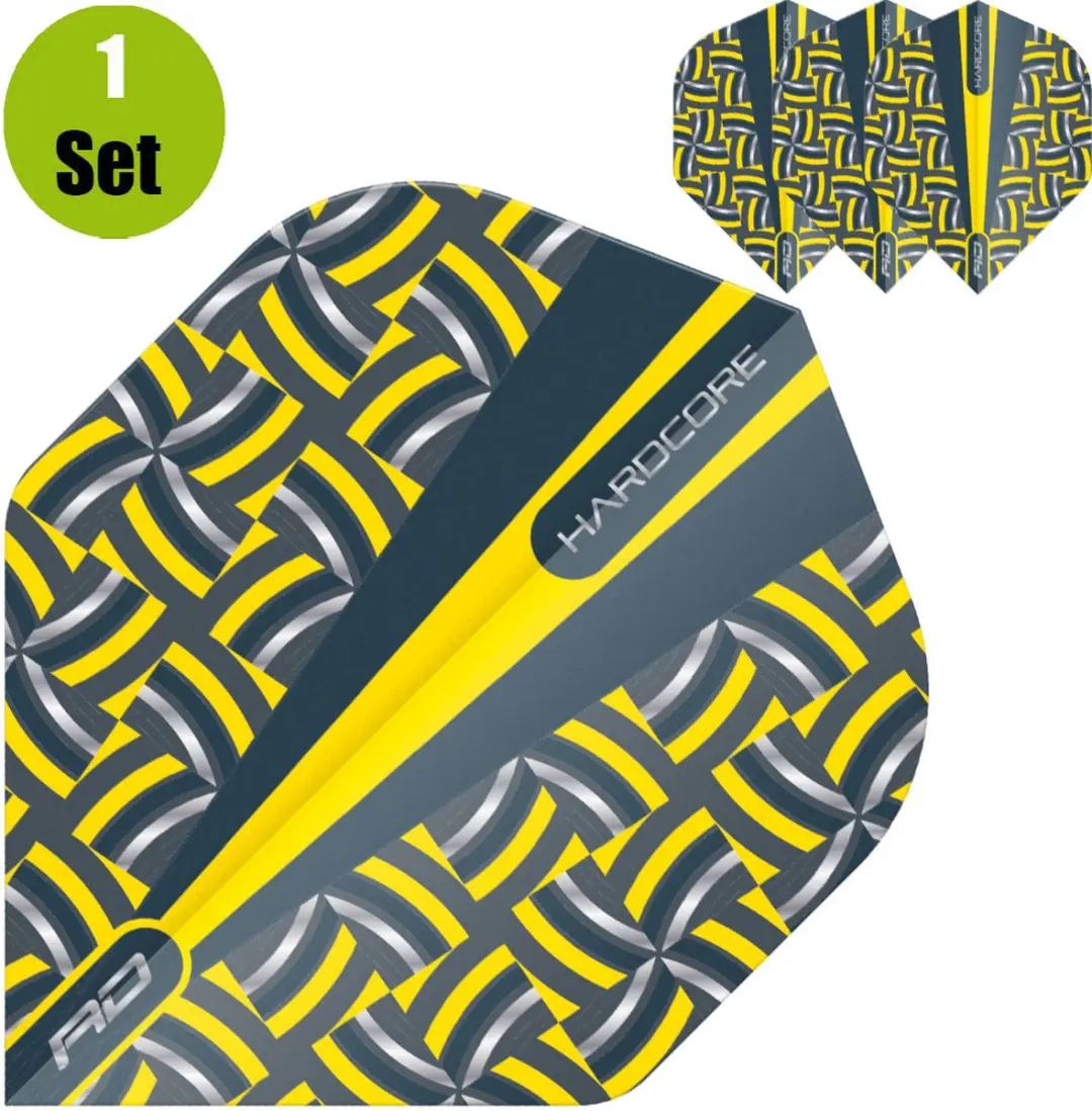 Red Dragon Hardcore Radical TF6514 Dart Flights - 3 Stuks - Geel