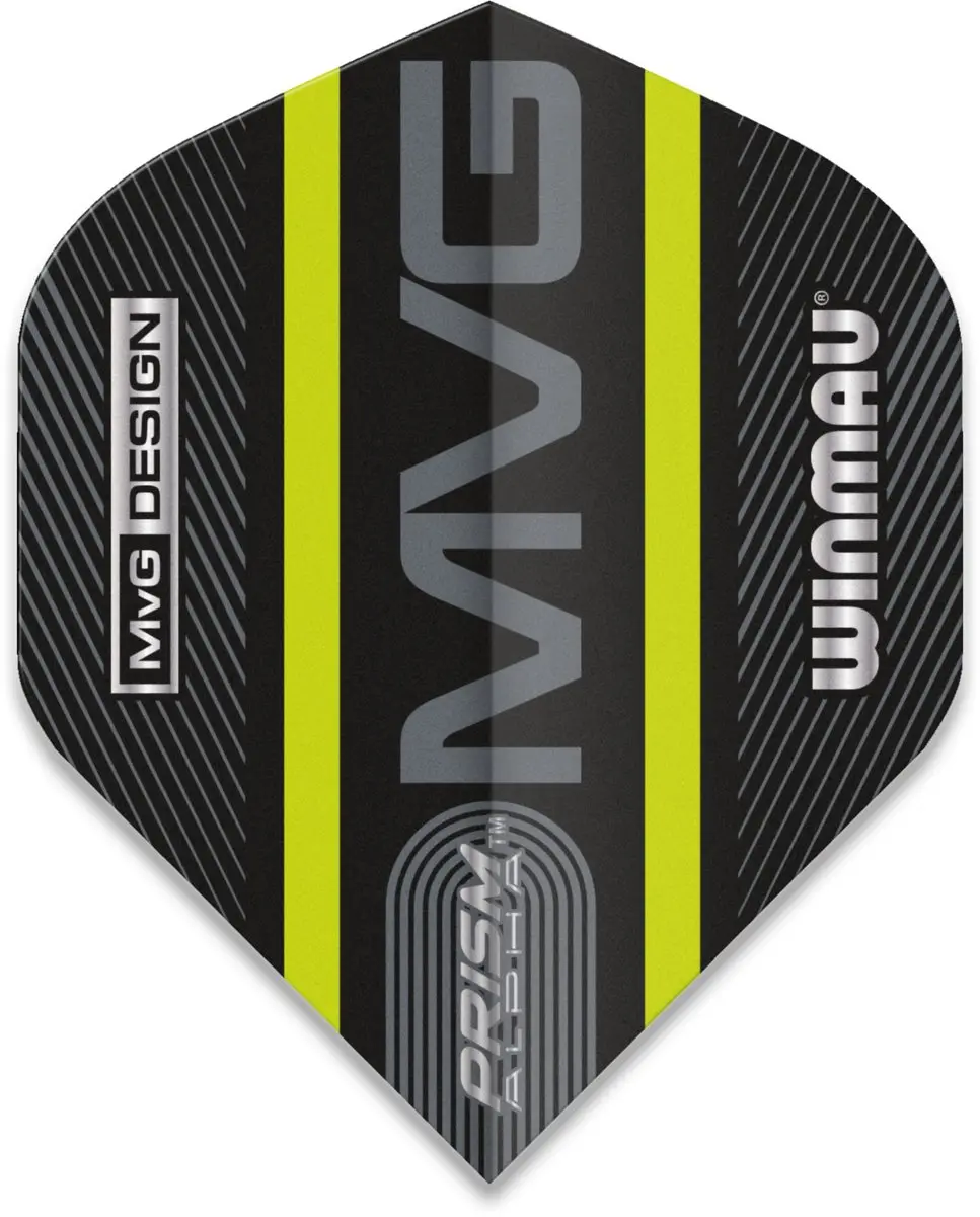 Winmau Prism Alpha Black MVG Dart Flights - 3 Stuks