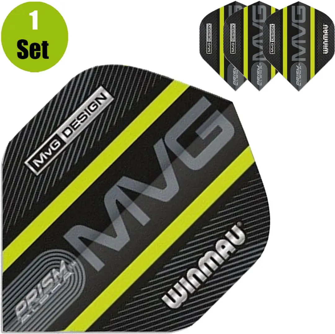 Winmau Prism Alpha Black MVG Dart Flights - 3 Stuks