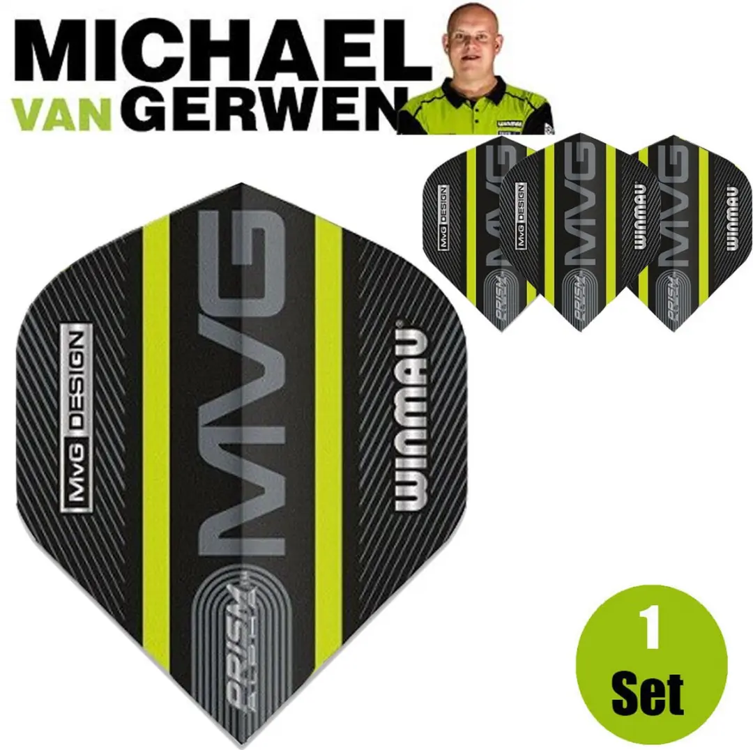 Winmau Prism Alpha Black MVG Dart Flights - 3 Stuks