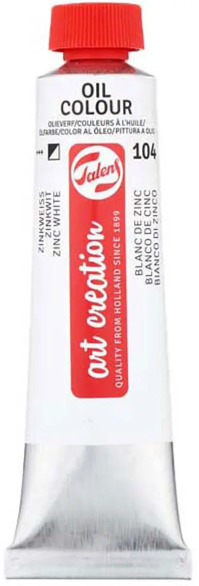 Talens Olieverf Zinkwit 40ml - Saffloerolie - 1 Stuk