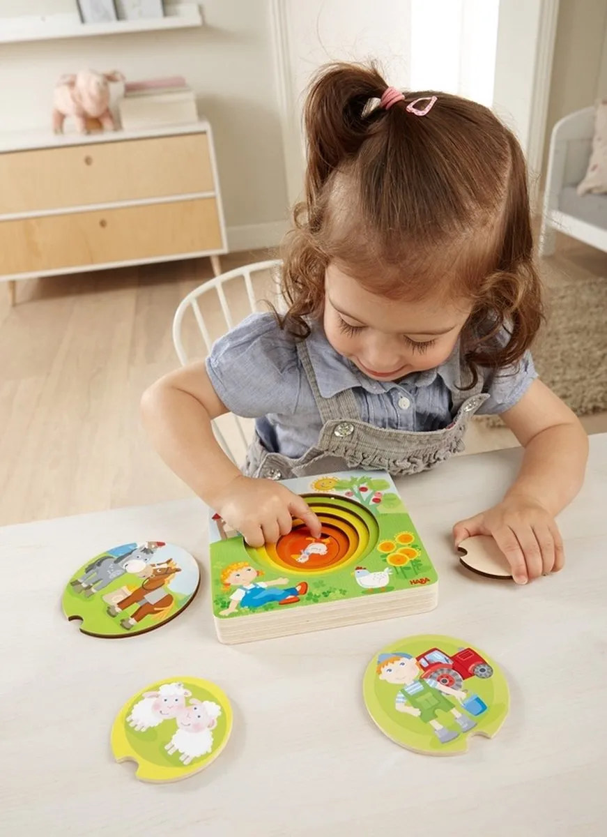 Haba Boerderijwereld Houten Puzzel 5 Stuks - Multicolor