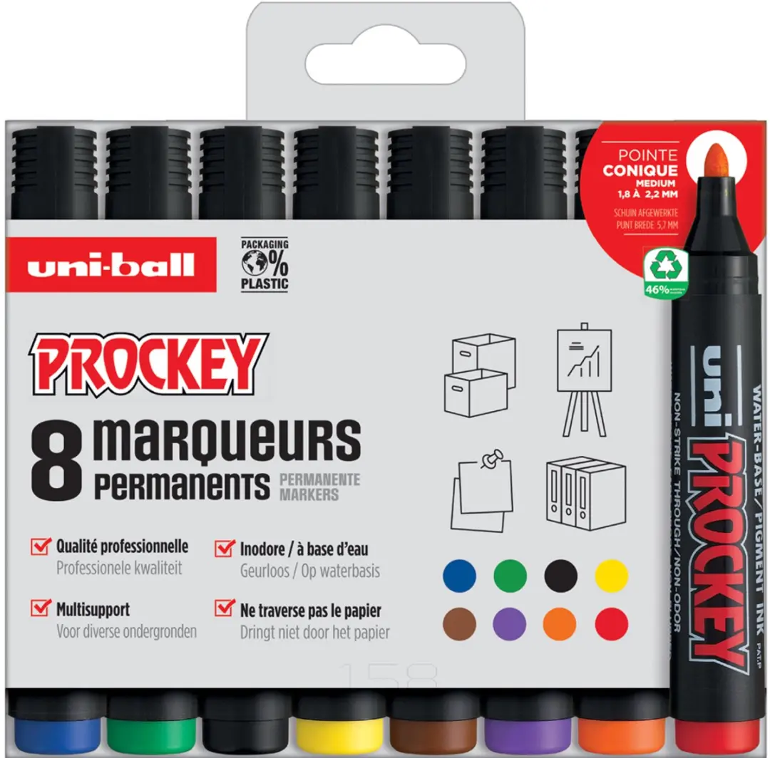 uni-ball Prockey Permanent Markers - 4 Stuks