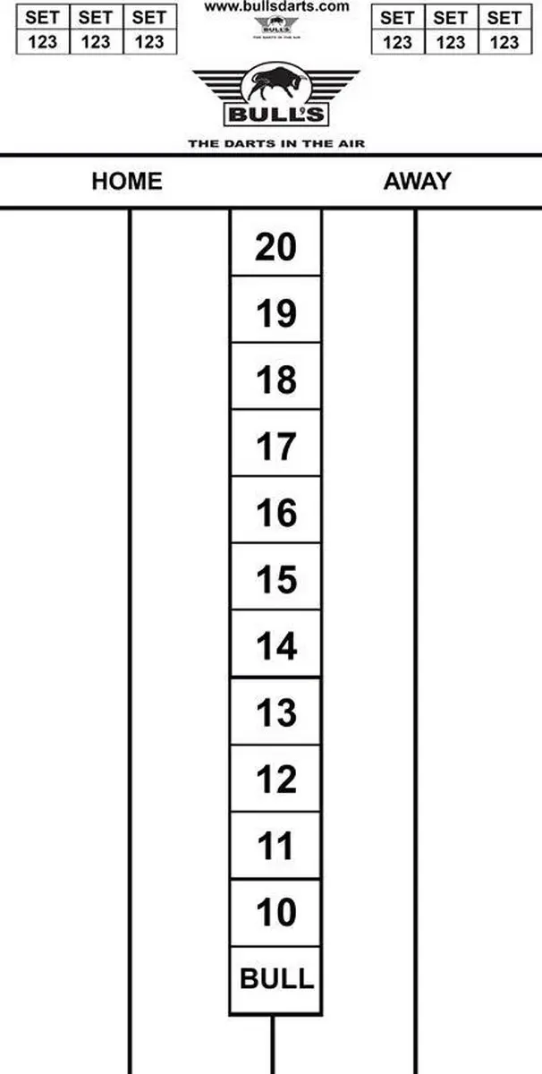 Bull's Budget Dart Scorebord 60x30 - Wit