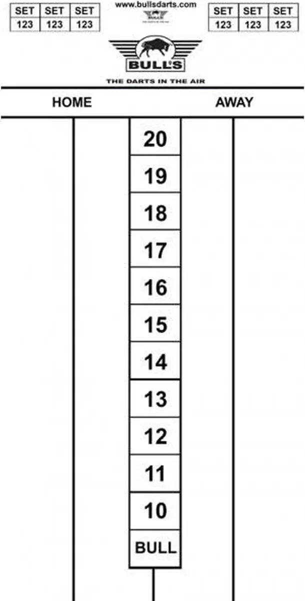 Bull's Budget Dart Scorebord 60x30 - Wit