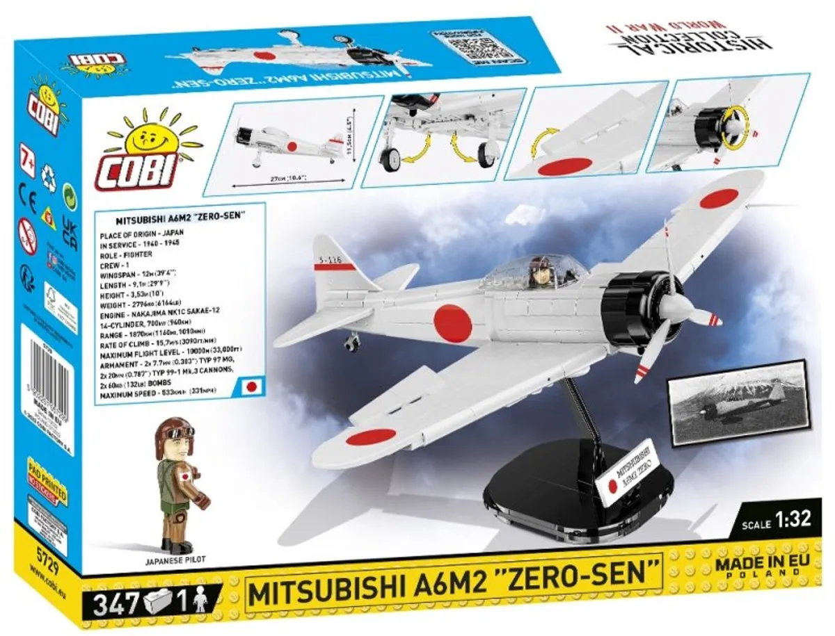Cobi Mitsubishi A6M2 Nul-Sen COBI-5729 - 347 Onderdelen - Meerkleurig