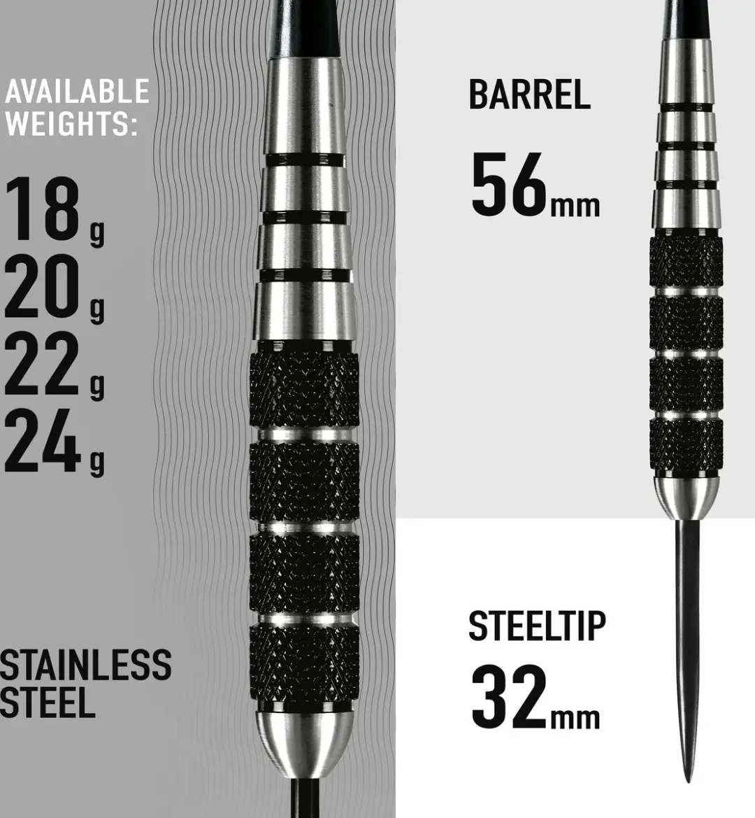 Harrows Black Jack 18 GK - 3 Stuks - Zwart