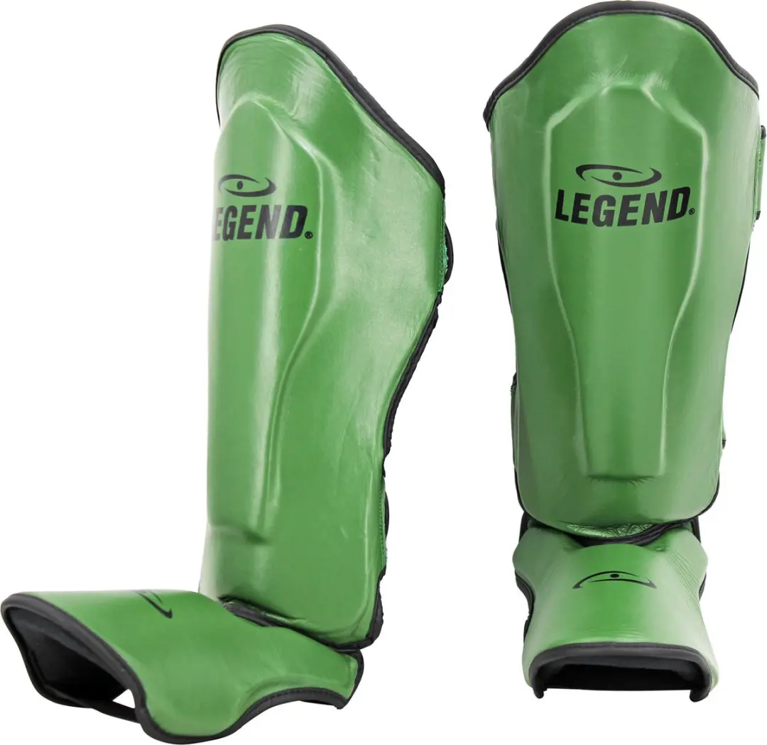Legend Army Leer Scheenbeschermers - S - Zwart/ Groen - afbeelding 6 van 6