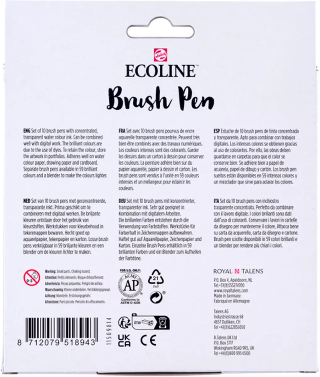 Ecoline Brush Pen Set Botanisch - 10 Stuks
