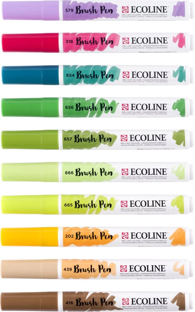 Ecoline Brush Pen Set Botanisch - 10 Stuks
