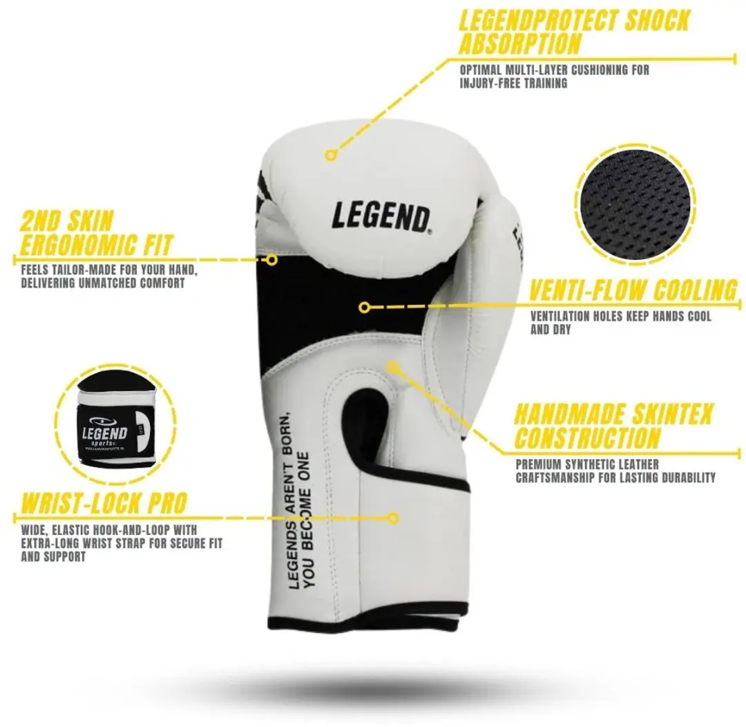 Legend Sports EcoFIT PU Bokshandschoenen 16 oz - Wit