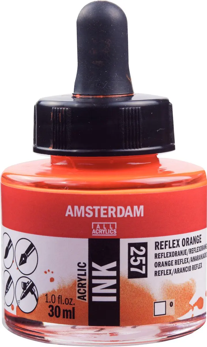 Amsterdam Acrylic Inkt Reflexoranje 30ml