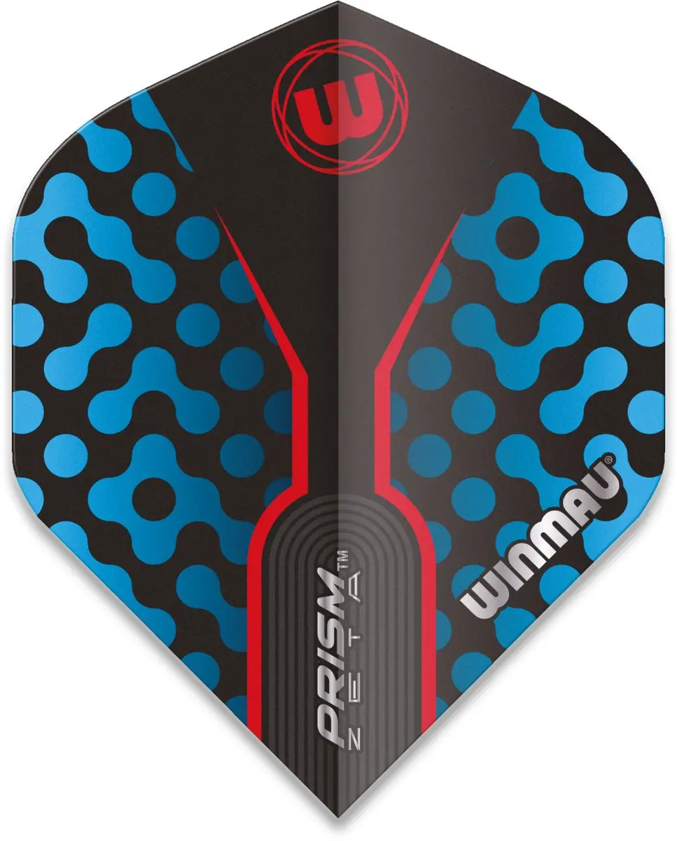 Winmau Prism Zeta Dart Flights - 3 Stuks - Zwart & Blauw