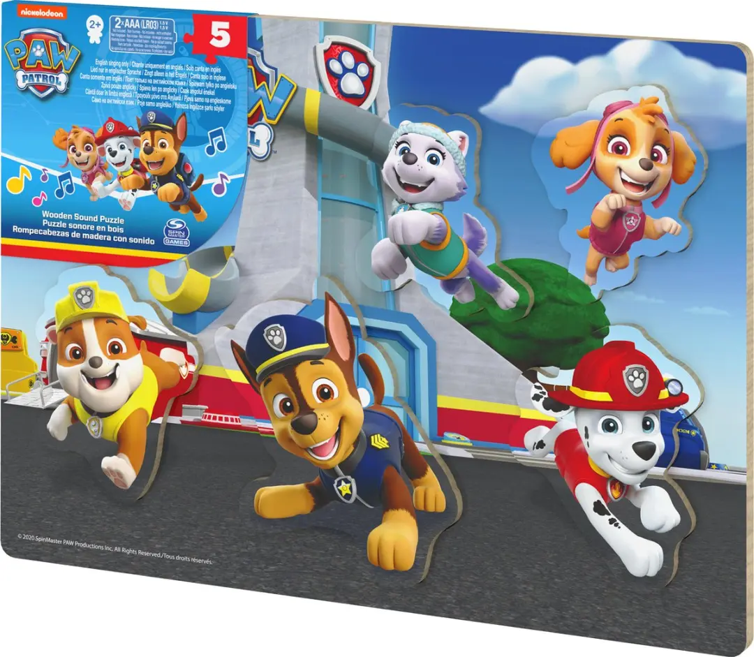 PAW Patrol Houten Geluidenpuzzel SPI-6059998 - 5 Stuks - Multicolor