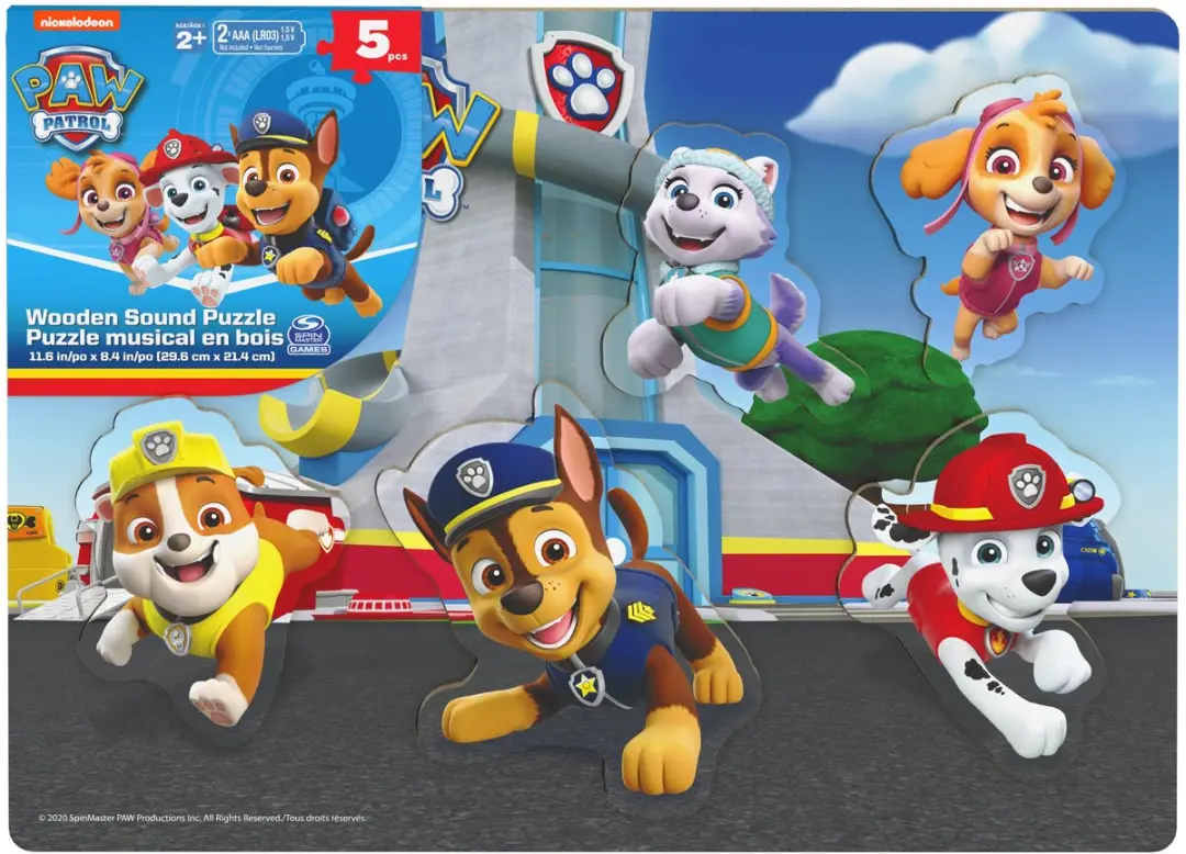 PAW Patrol Houten Geluidenpuzzel SPI-6059998 - 5 Stuks - Multicolor