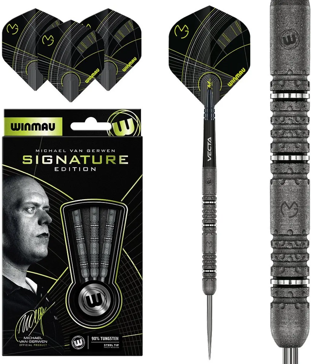 Winmau Michael van Gerwen Signature Edition Dartpijlen 3 Stuks - Grijs/Zilver