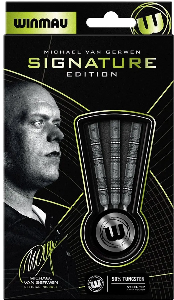 Winmau Michael van Gerwen Signature Edition Dartpijlen 3 Stuks - Grijs/Zilver