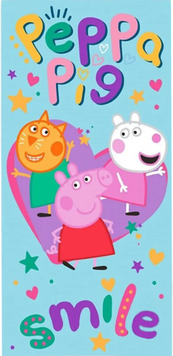 Peppa Pig Strandlaken 70x140cm - Wit/Rozig