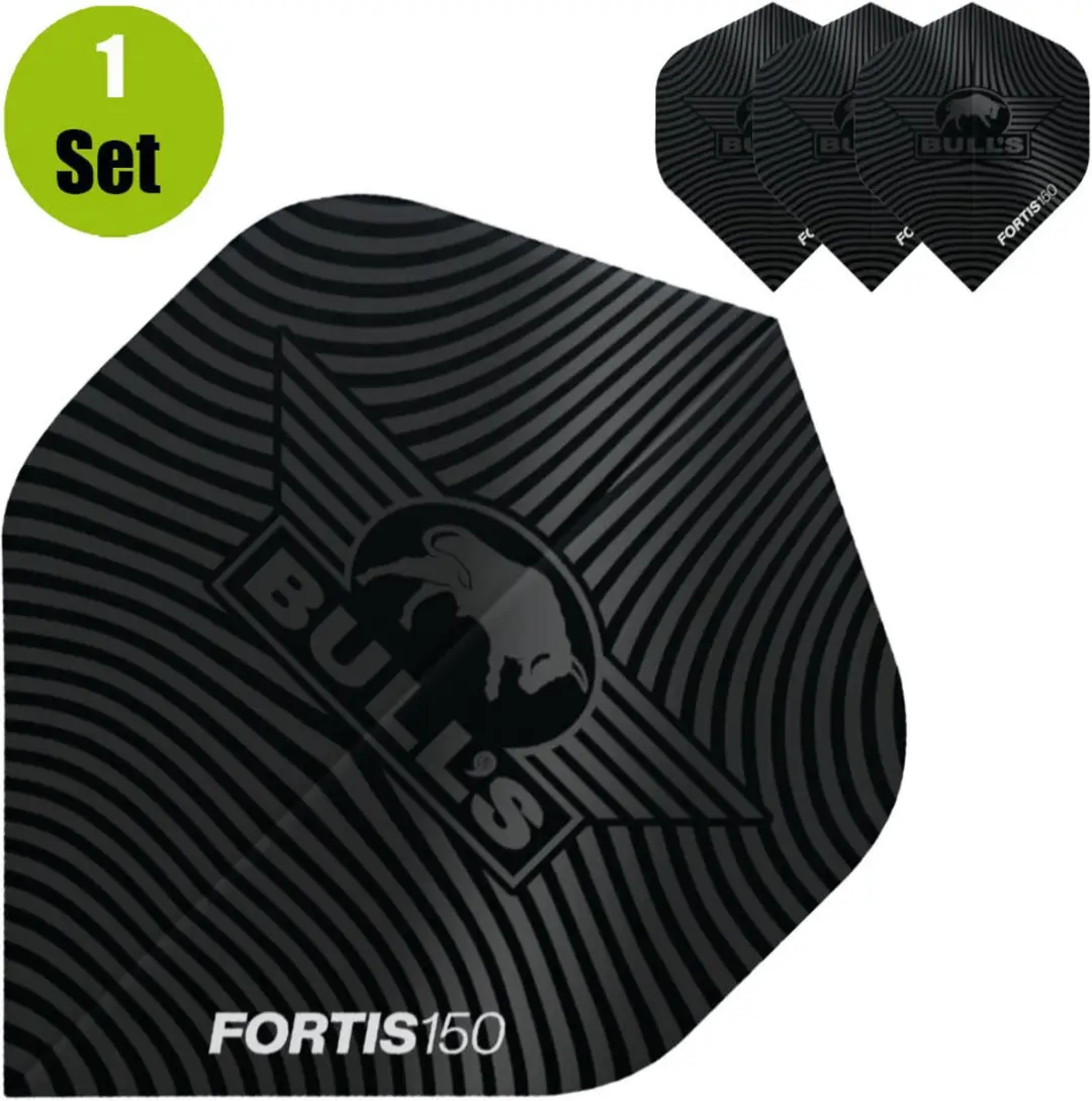 Bull's Fortis 150 Std. Dart Flights BU-50912 - 3 Stuks - Zwart