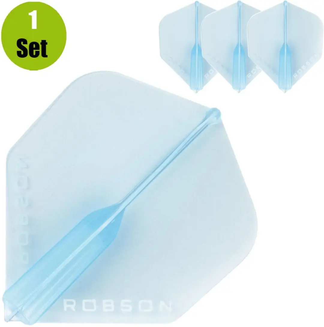 Bull's Robson Plus Crystal Clear Blue Dart Flights - 3 Stuks
