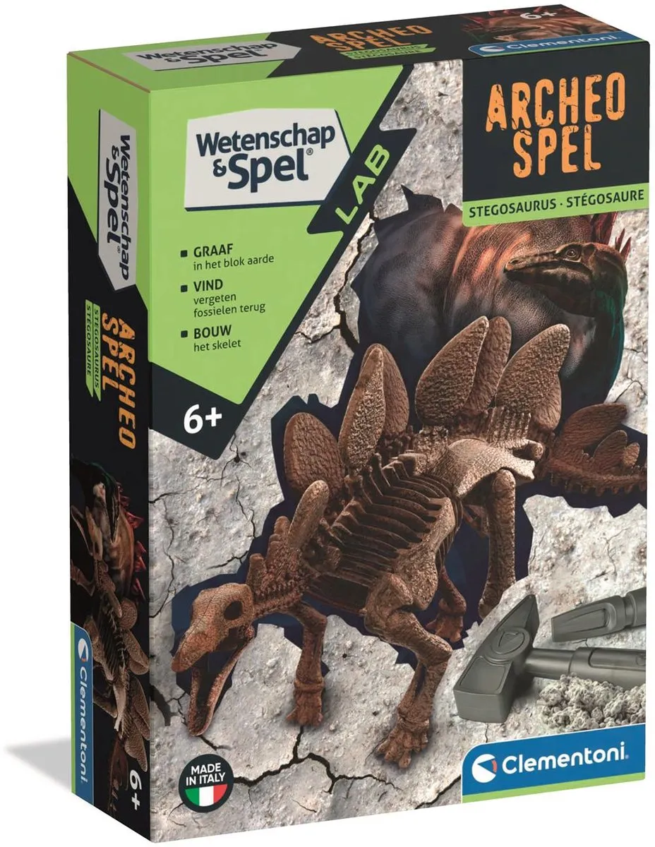 Clementoni Archeologisch STEM Speelgoed Stegosaurus Skelet Opgraven 56594