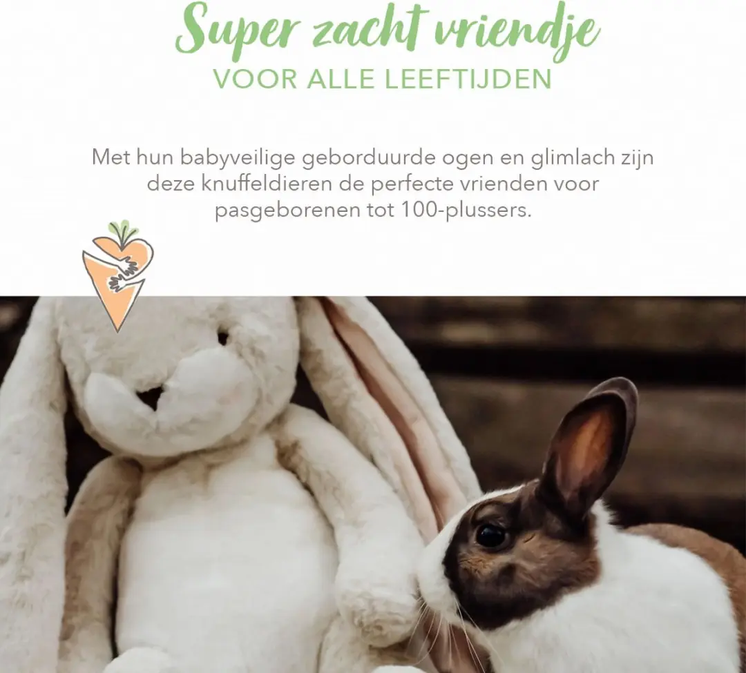 Bunnies By The Bay Nibble Konijn 46cm - Crème - afbeelding 6 van 6