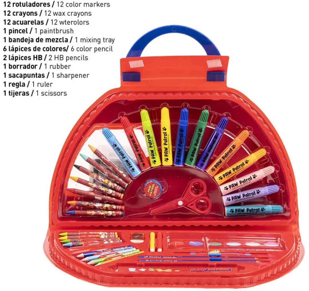 PAW Patrol Tekenkoffer - 50 Stuks - Rood