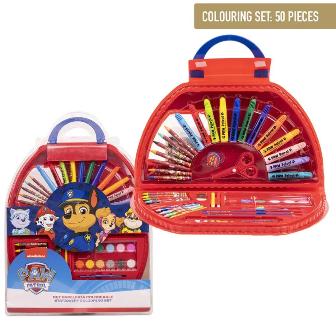 PAW Patrol Tekenkoffer - 50 Stuks - Rood