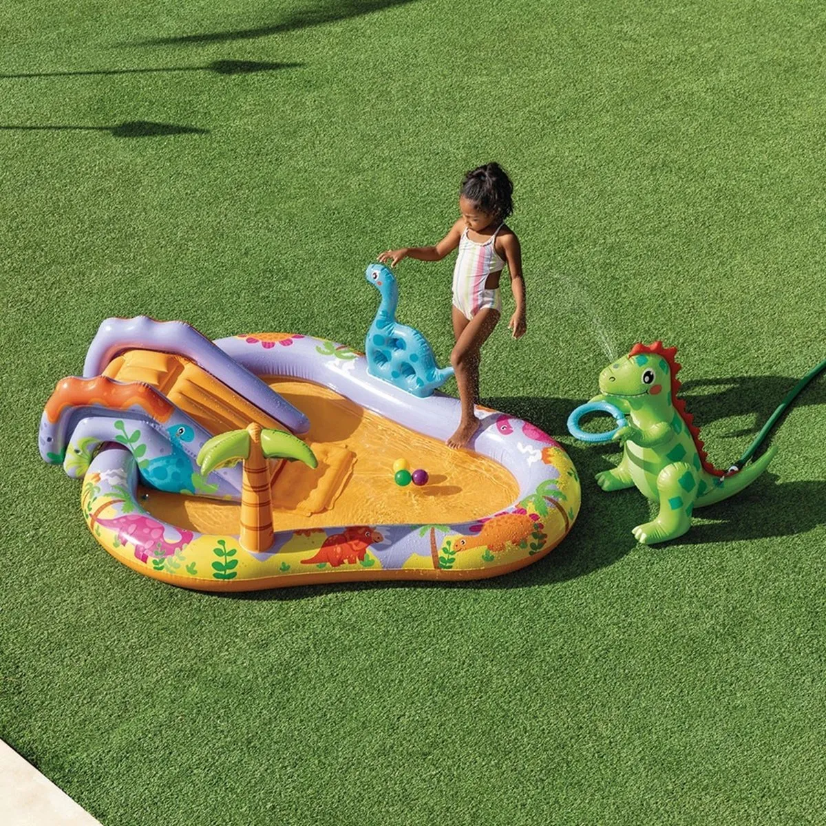 Intex Dino Park Opblaaszwembad 201x157x69cm - 56139NP - Multicolor