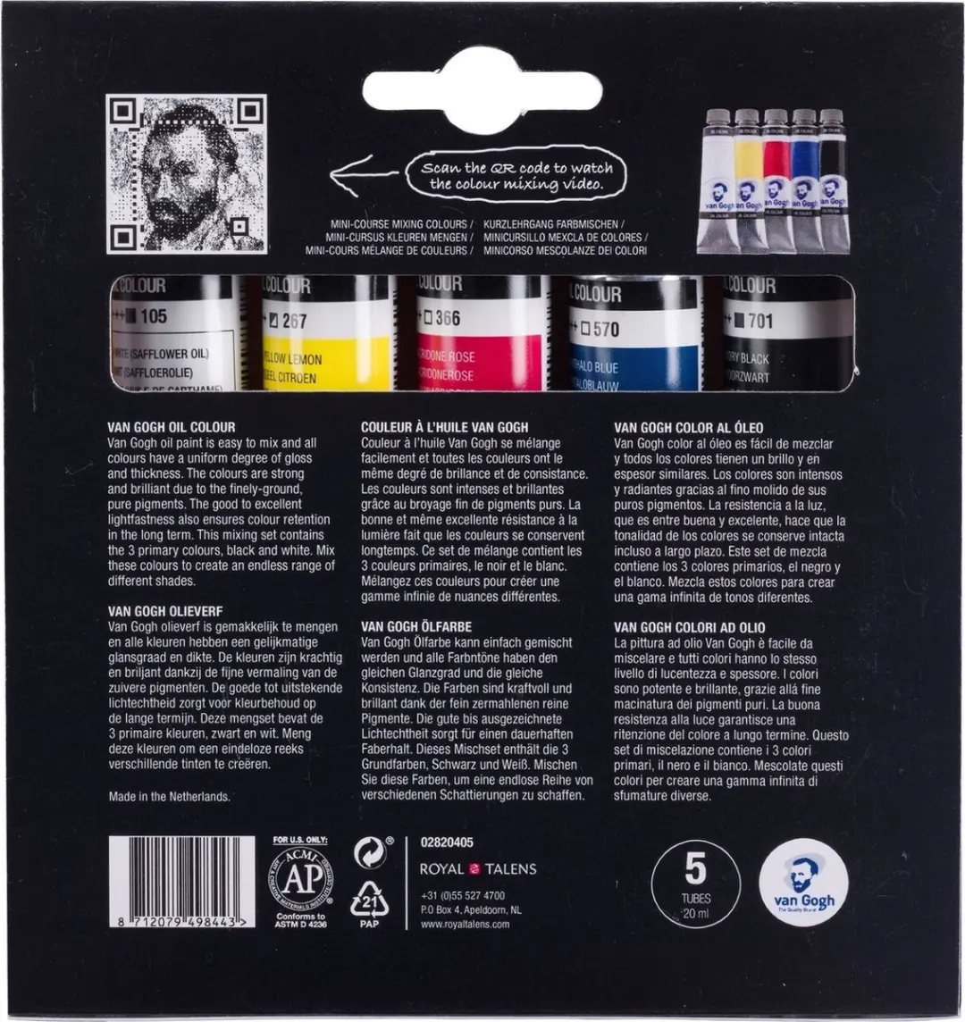 Van Gogh Olieverf Primaire Mengset - 5 Kleuren 20ml