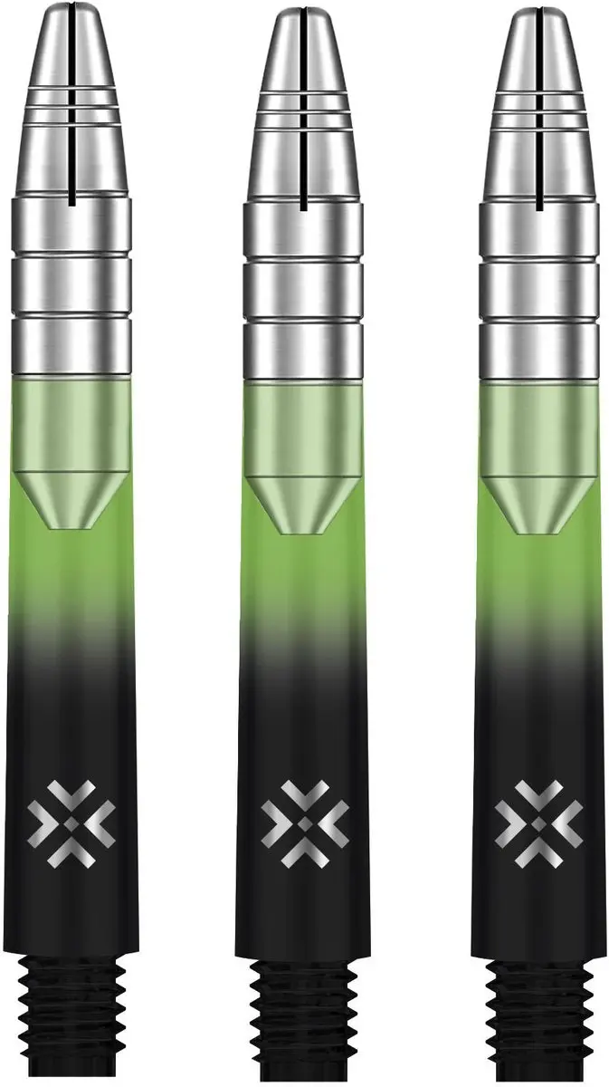 Bullet Shaft Alu HD 48mm - Groen/Zwart/Zilver - 3 Stuks