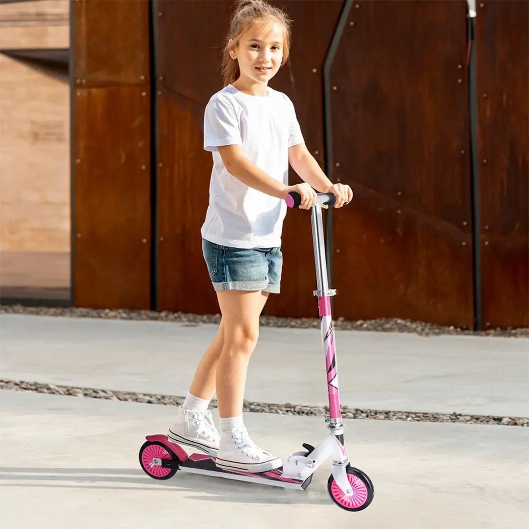 XQMax Opvouwbare Kinder Step Roze/Wit - Lichtgewicht