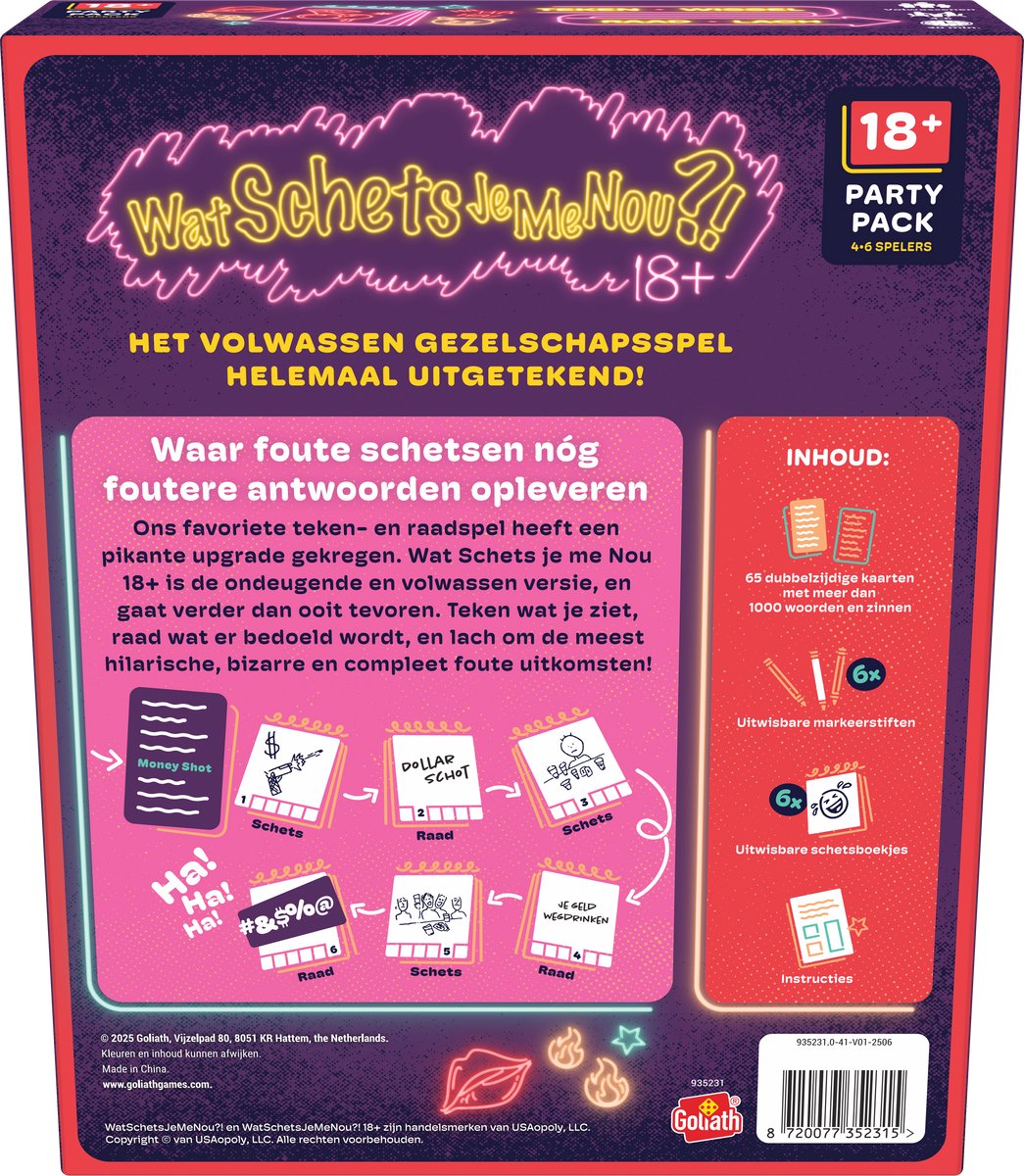 Goliath Wat Schets Je Me Nou 18+ - Partyspel - Tekenspel - Raadspel