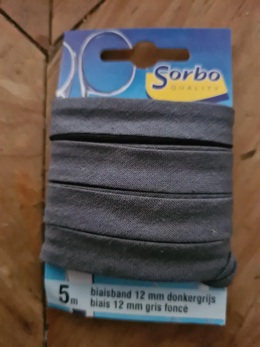 Sorbo Biaisband 12mm Donkergrijs