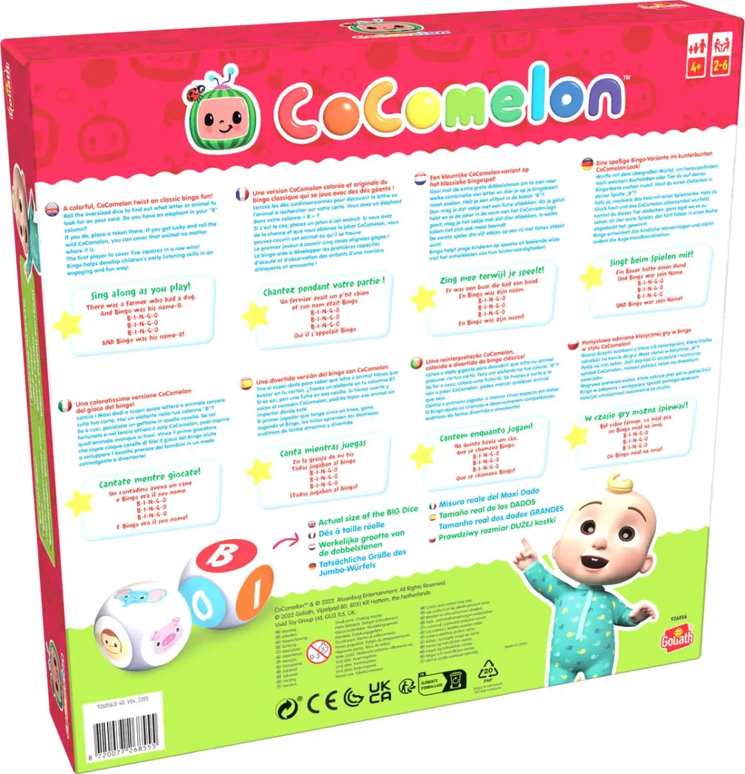 Goliath CoComelon Bingo - Grote Dobbelstenen - 6 Spelers