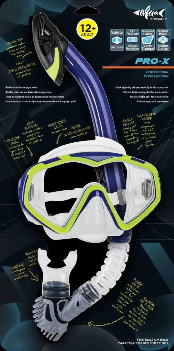 Aquatech Snorkelset Pro X 926496 - Blauw