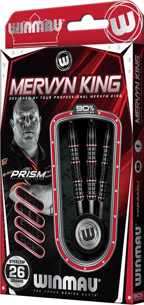 Winmau Mervyn King Special Edition Dartpijlen - 3 Stuks - Multi