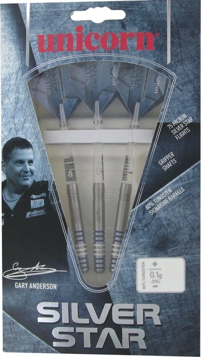 Unicorn Gary Anderson Silverstar Dartpijlen 3 Stuks