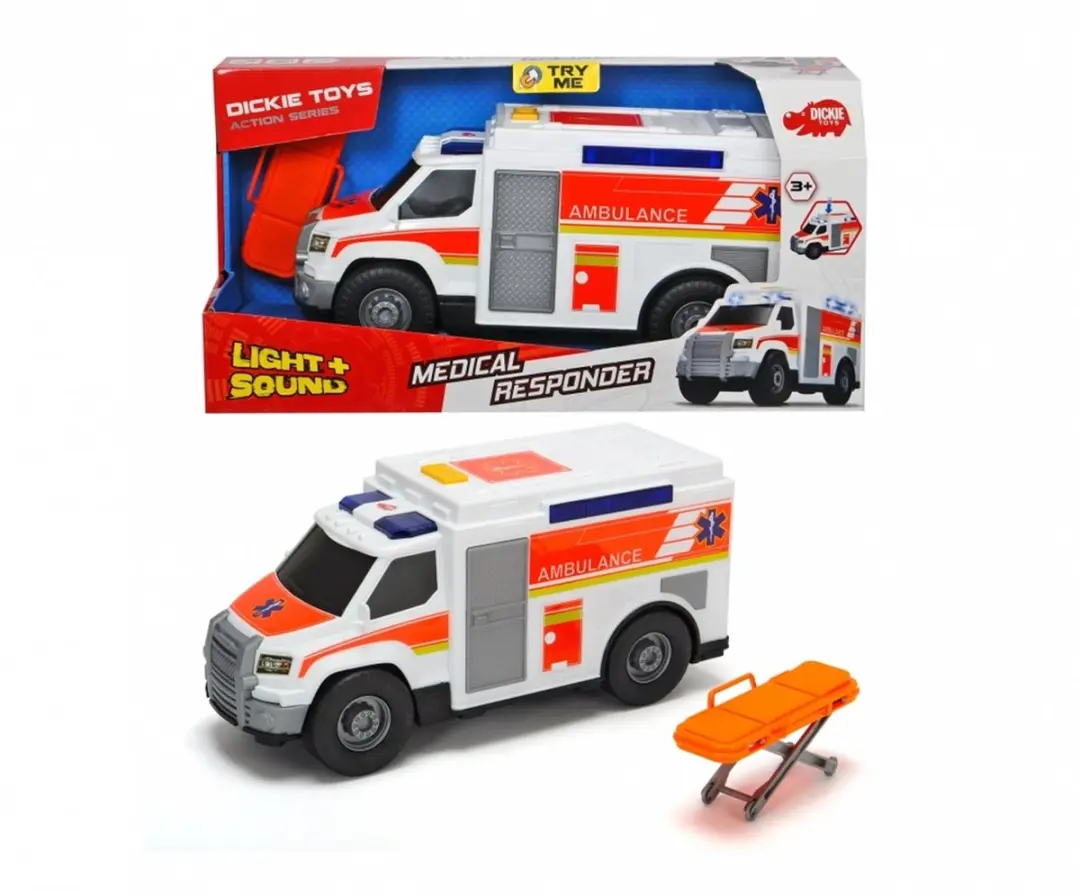 Dickie Toys Ziekenwagen 30cm - Licht & Geluid - Wit - afbeelding 6 van 6