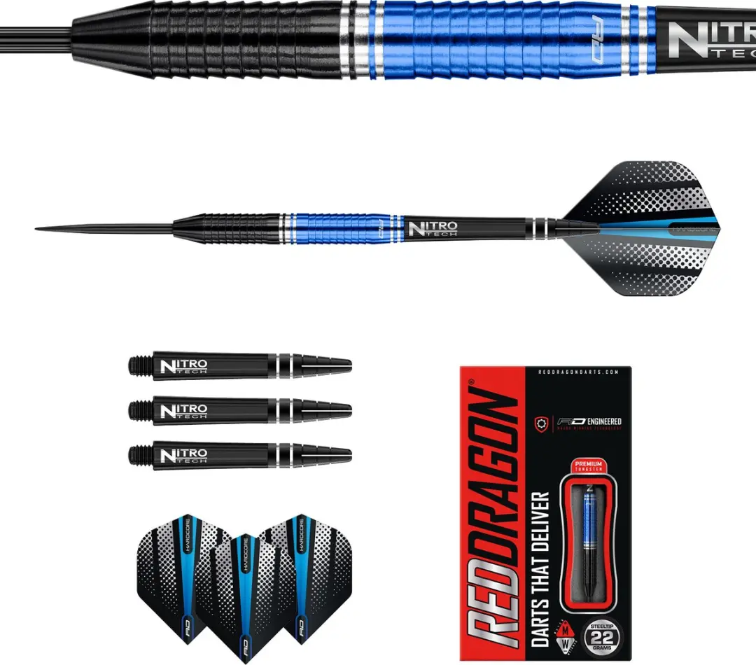 Red Dragon Razor Edge ZX-3 Dartpijlen - 3 Stuks - ZwartBlauw